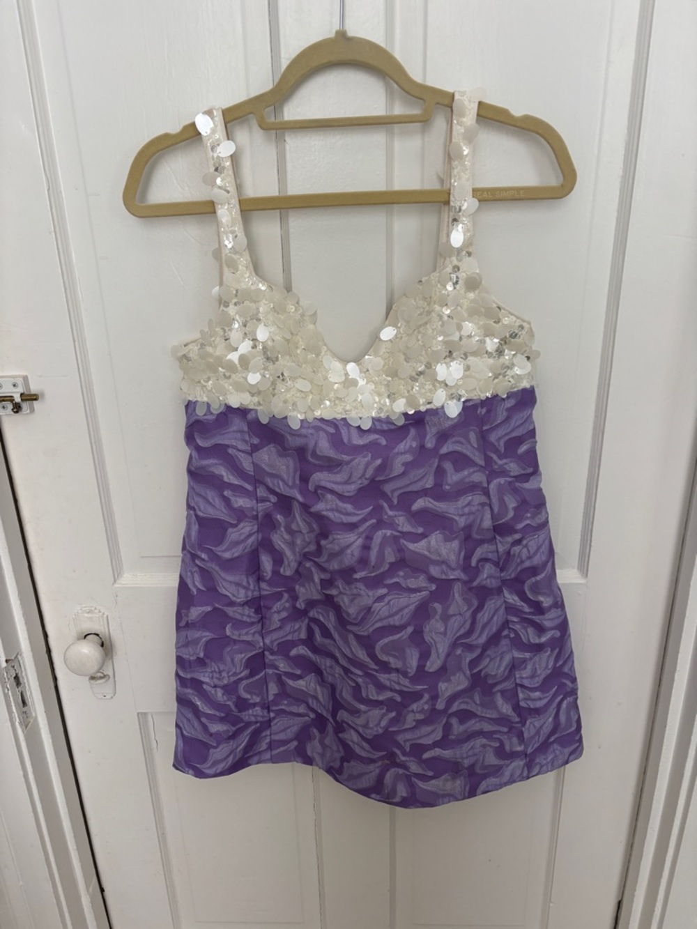 Sequin Bodice Lavender Party Dress